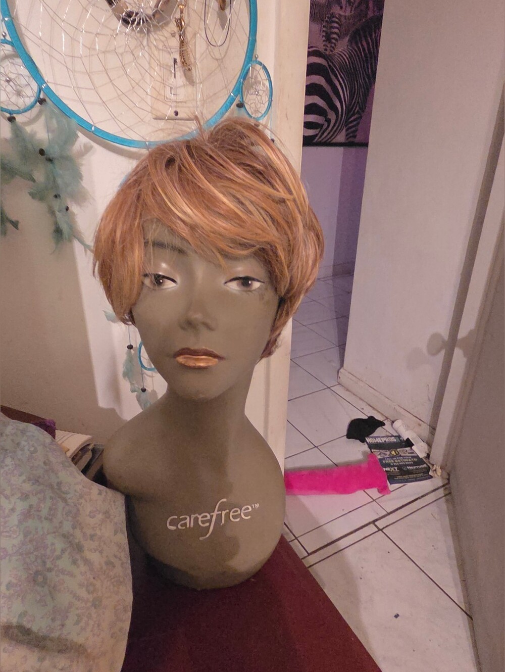 Short Layered Women's Wig in Strawberry Blonde by Carefree